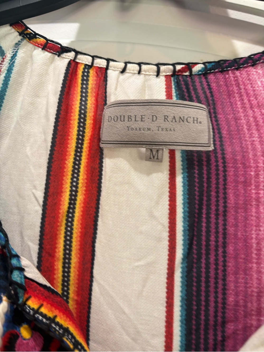 Double D Ranch Multicolor Striped Embroidered Boho Dress - Picture 2 of 5
